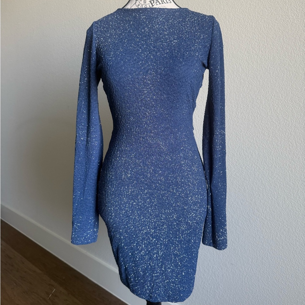 Windsor Sparkling Navy Long Sleeve Dress